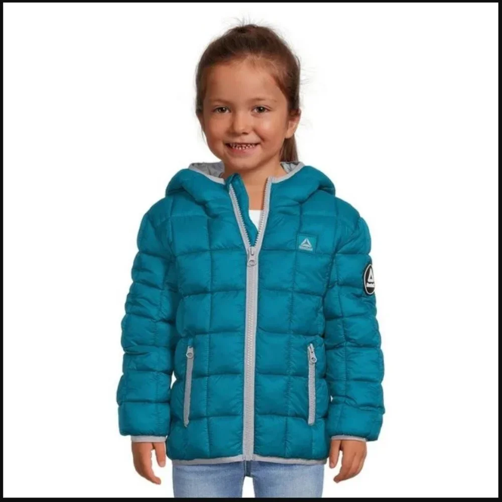 Reebok 18M Teal Blue Puffer Jacket Zipper 18 months NEW Easter Basket Gift NWT B